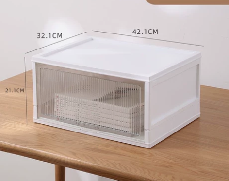 可折叠零食收纳箱透明衣柜衣服整理箱玩具收纳...