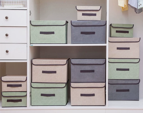 全新包邮：居家布艺折叠收纳箱储物箱带盖防尘...