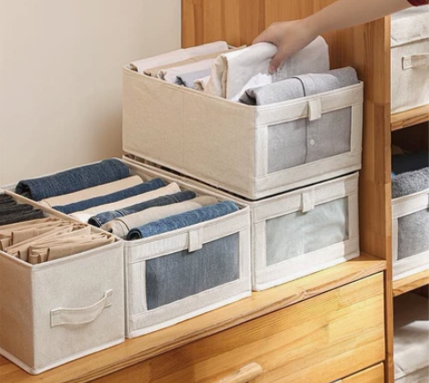 【新品促销】品质牛津布棉麻衣柜内衣盒透视抽...