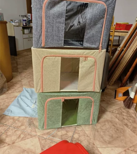 衣服收纳箱 衣柜整理被子棉麻百纳箱布艺家用...