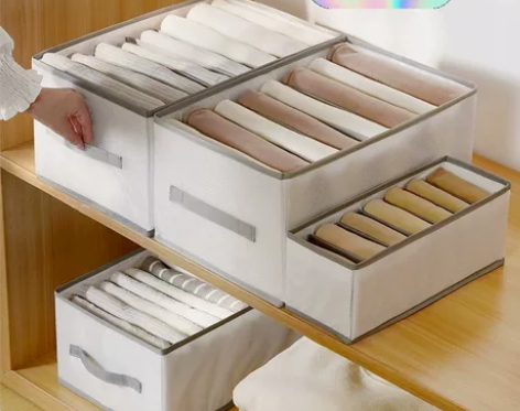 【全新包邮】收纳盒衣柜衣服分层分隔整理盒牛...
