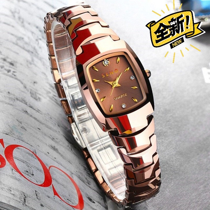 玫瑰金方形时尚女士手表 全新 包邮