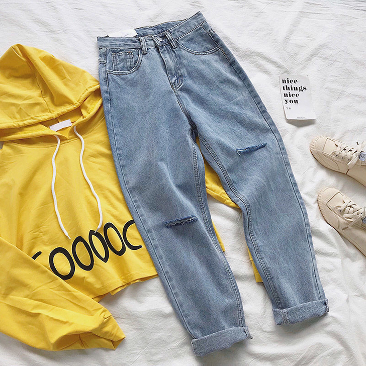 全新带吊牌牛仔裤女夏天薄款高腰显瘦直筒老爹...