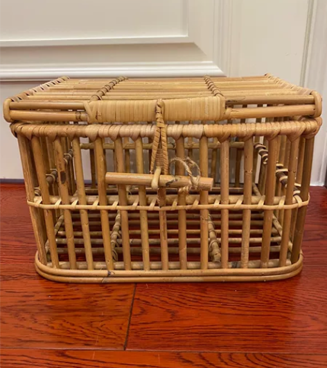 韩国ins藤编收纳筐竹编衣服收纳整理箱玩具...