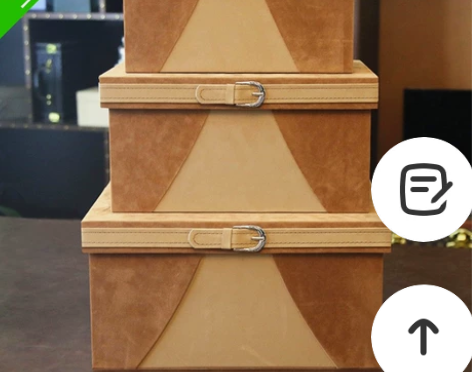 收纳箱 新款软装饰品绒面皮质首饰盒样板房衣