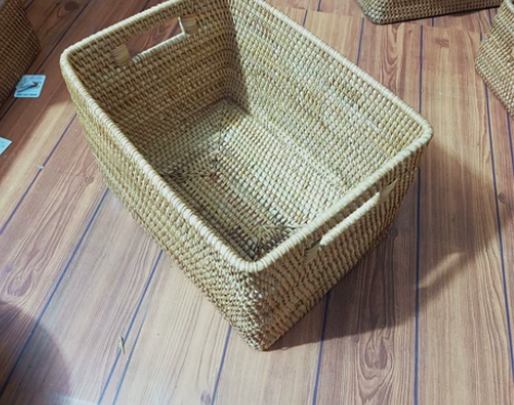 处理特价清仓越南藤编收纳筐零食桌面收纳盒整...