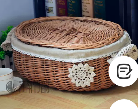 收纳筐藤编田园柳编收纳篮零食收纳盒储物筐野...