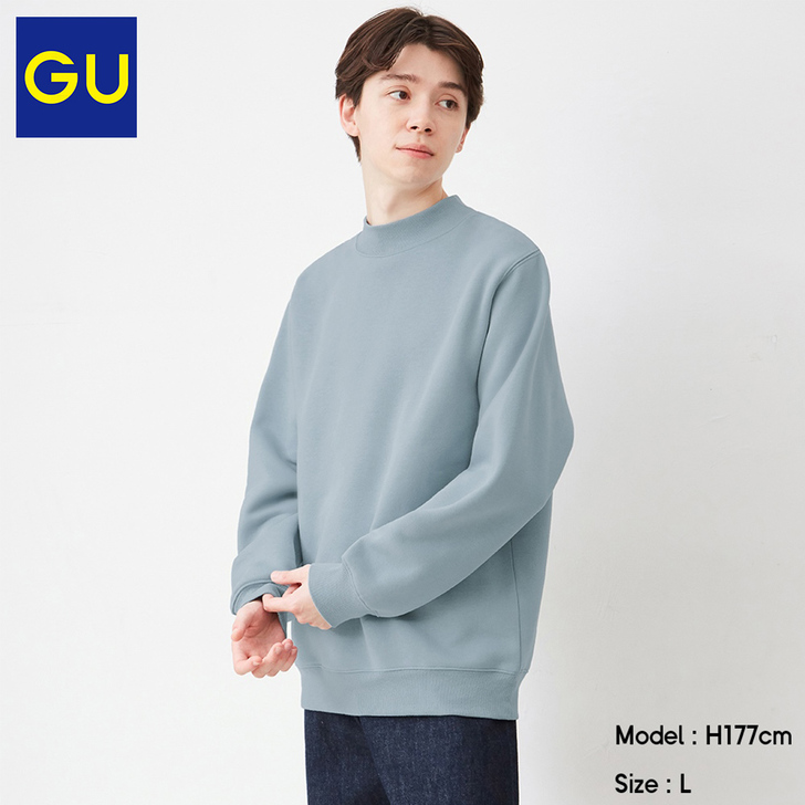GU极优男装小高领套头卫衣时尚宽松休闲百搭...