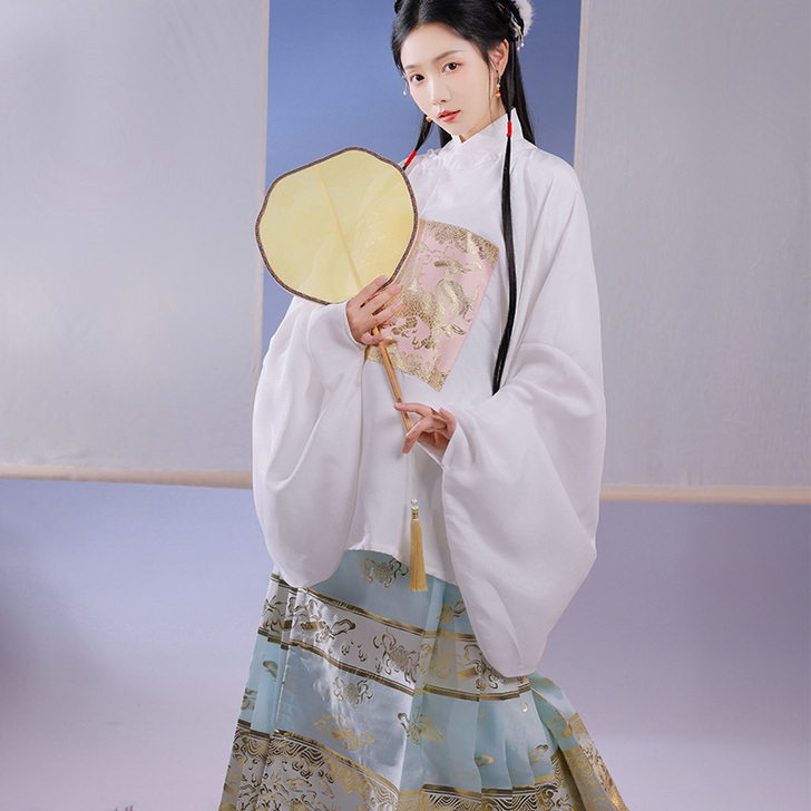 耀春画扇联名款明庭知许汉服女原创明制圆领大...
