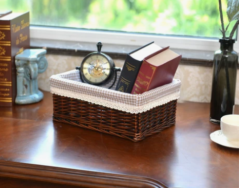 收纳筐藤编储物盒编织筐桌面杂物篮宜家居收纳...