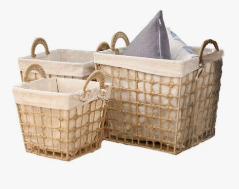 全新简欧风藤编脏衣篮家用多种用途收纳筐 仓...