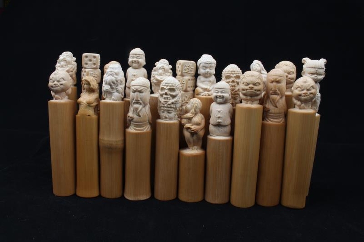 实心玉竹雕刻手把件高密玉化文玩木雕礼品老梅...
