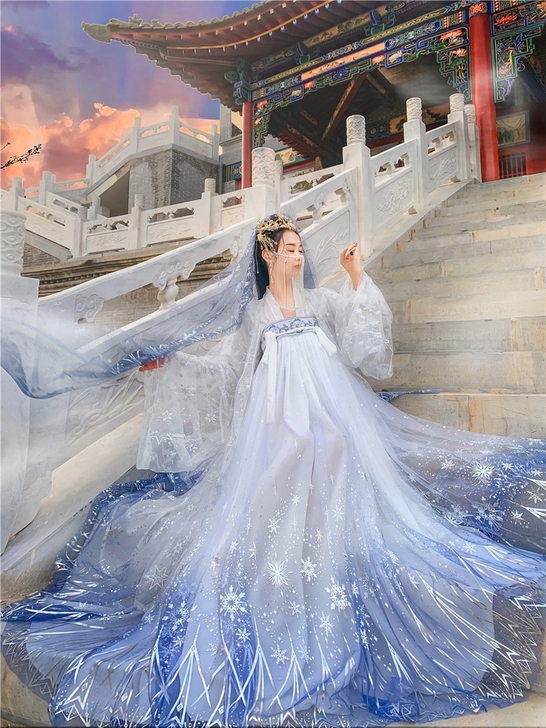 汉服女中国风超仙古装齐腰齐胸襦裙正品原创学...
