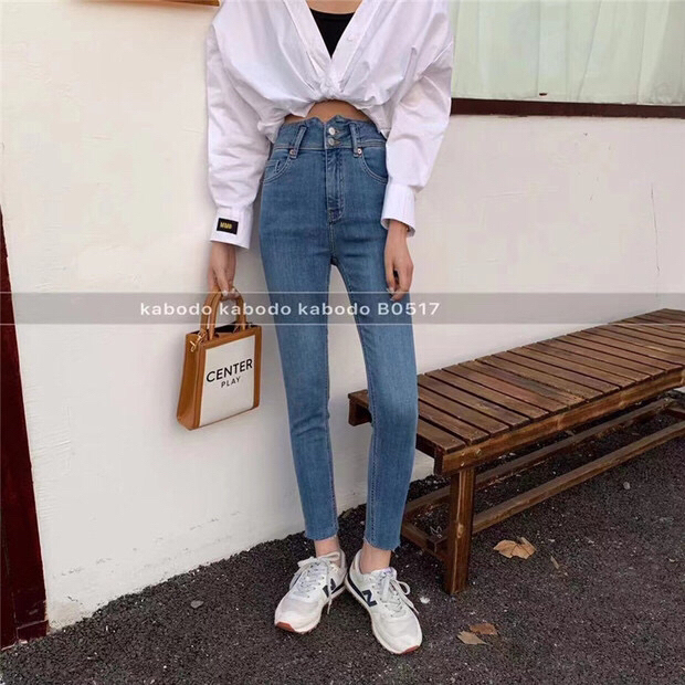 全新巴布31517九分牛仔小脚铅笔裤，实体...
