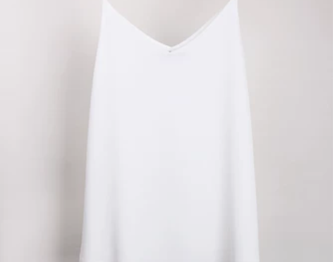 双层不透v领吊带雪纺外穿背心显瘦内搭无袖打...