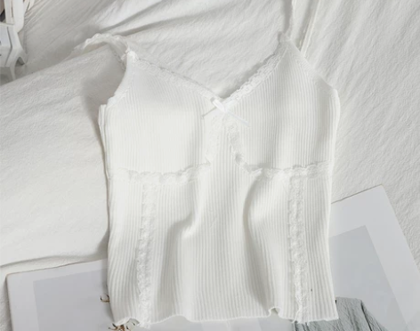 可换交换全新蕾丝蝴蝶结性感背心短款女夏季欧...