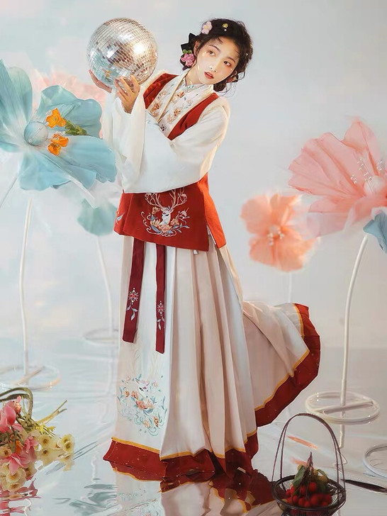 汉服 出租 耀春 林间鹿 明制短袄+下裙+...