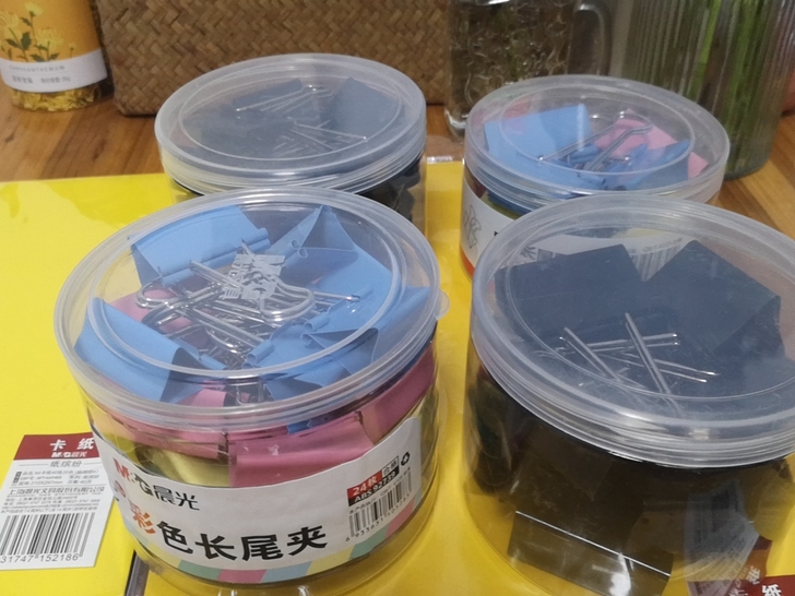 彩色长尾夹票夹混合装大号夹子文具小号多功能...