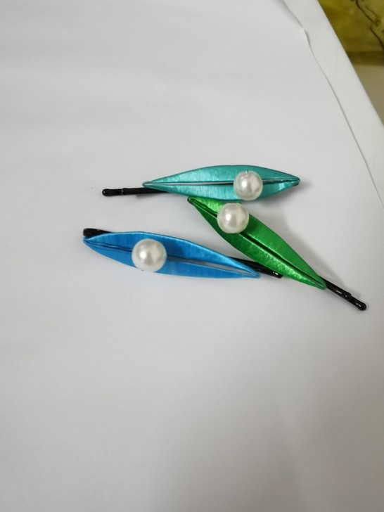 珍珠缠花一字夹 边夹 可改色