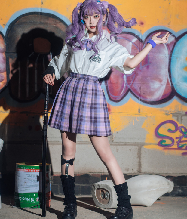 1件8折/2件6折 紫苏梗 新款JK制服正...