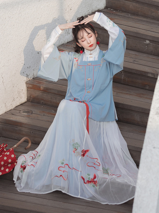 钟灵记相见欢方领对襟半臂S包邮9新