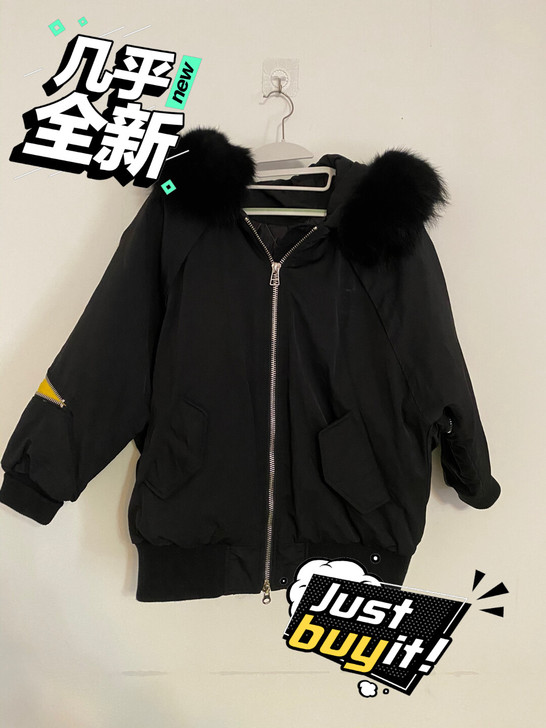 9.9新羽绒服带帽毛领边