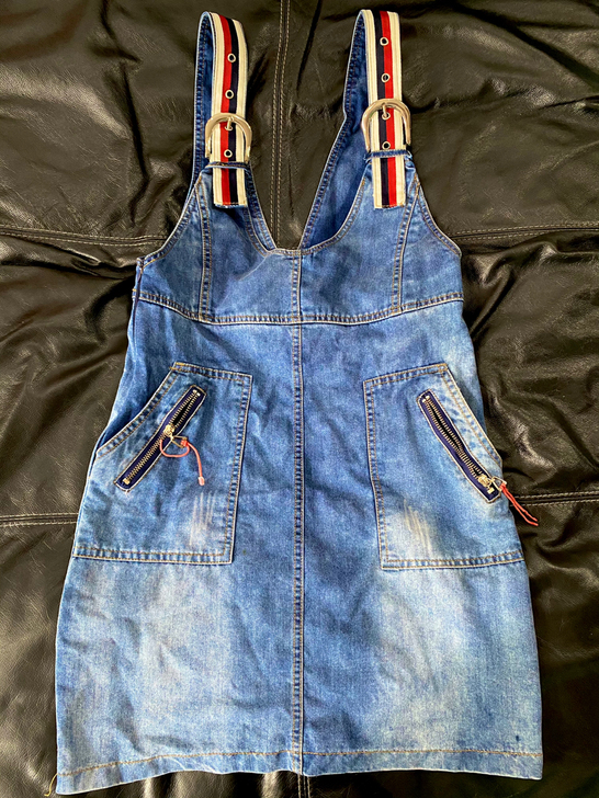 ★水洗蓝牛仔背带裙★