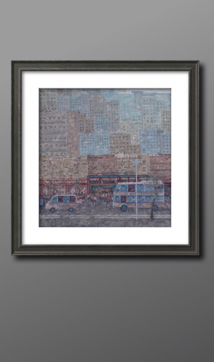 《新城》79*79cm,中国美协会员作品,...