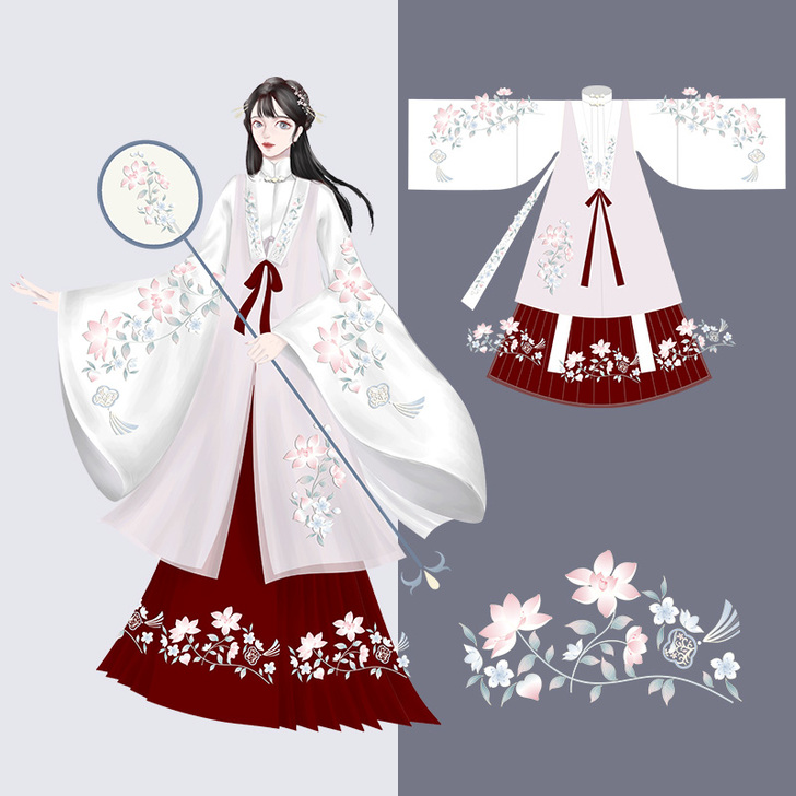 仙楚姬原创汉服女【陌颜】明制袄裙长比甲刺绣...