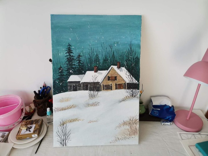 纯手绘水粉画作品,喜欢的可以私聊我吆