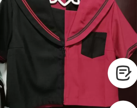 巫骷岩 原创设计红与黑双子拼色正统制服 整...