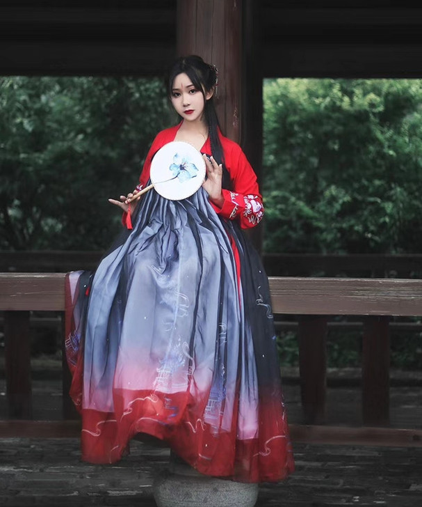 汉服女中国风改良齐胸襦裙汉元素古装仙女清新...