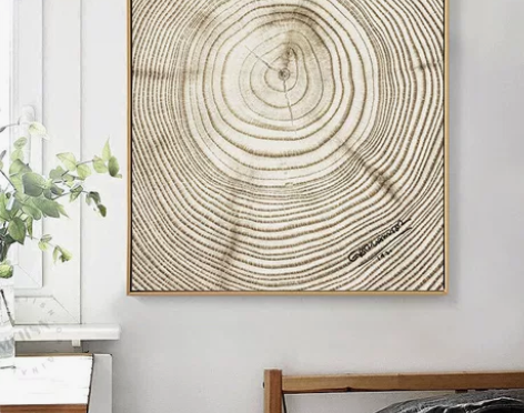 年轮 现代北欧风格装饰画办公室书房挂画样板...