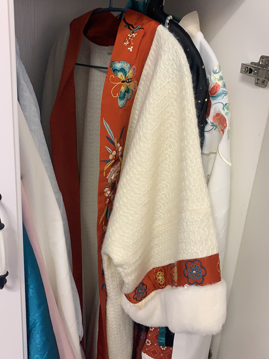 七月夕 无羁 毛呢长褙子宋制对襟飞机袖百迭...