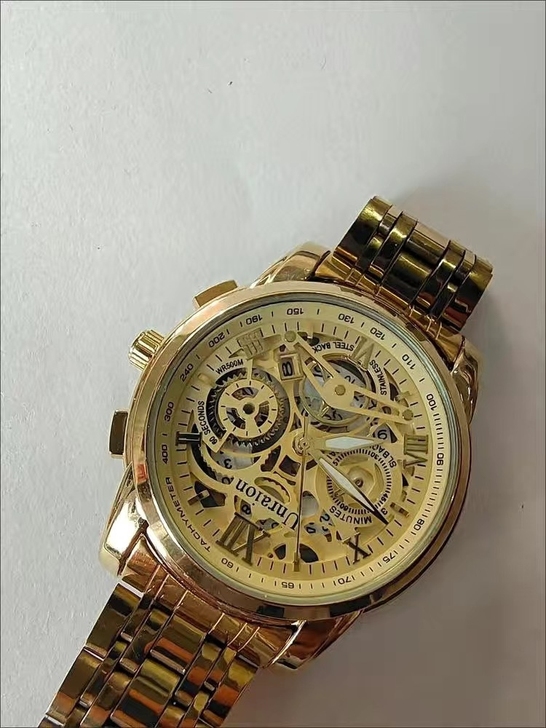 瑞士全自动机械表手表男士镂空防水夜光日历时...