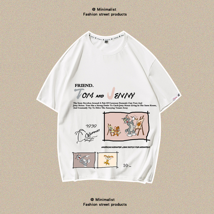 短袖t恤男ins潮牌情侣装夏季衣服体恤衫国...