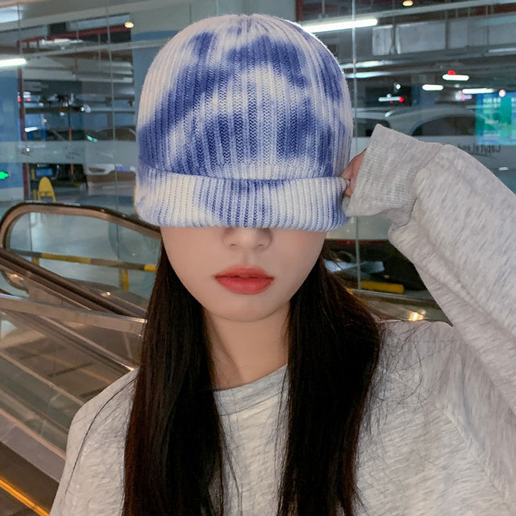 【过年不打烊】帽子女秋冬季韩版纯色扎染毛线...