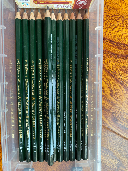 三菱素描铅笔 美术生 12支 6Bx5 4...