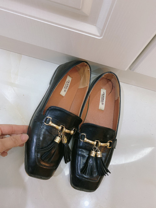 全牛皮单鞋，35码