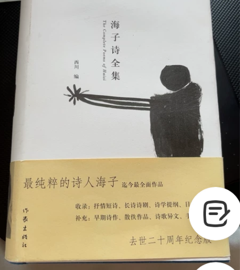 上海书城买的,海子的诗,太沉了,搬家带不走...