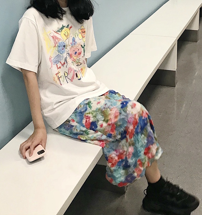 中长款松紧腰一步裙直筒半身