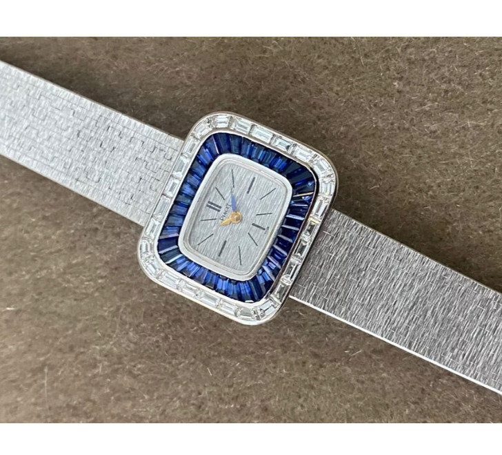 piaget 伯爵18k金 钻石蓝宝石手表...