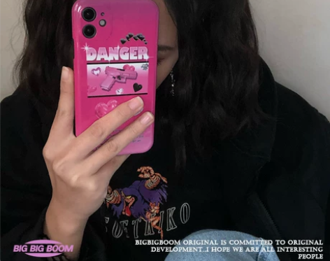 蒸汽波手机壳适用粉色iPhone13辣妹1...