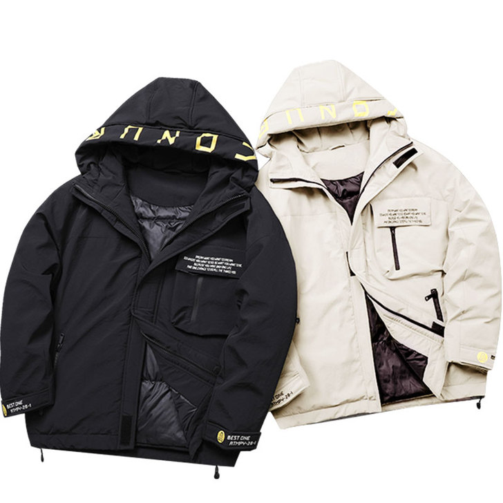 KM男装冬季新款羽绒服宽松加厚保暖