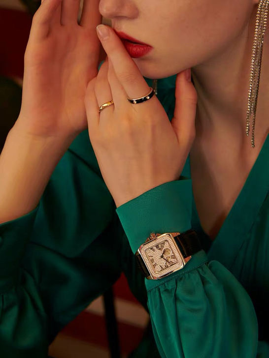 Davena蒂玮娜满钻手表 黑色表带 小众...