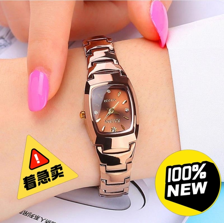 正品钨钢色女表防水时尚简约手表女士超薄女生...