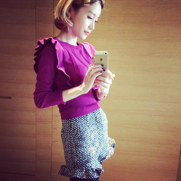 双十一特 重磅推荐 时尚小女人荷叶边百搭短...