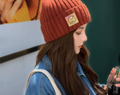 保暖帽毛线帽子女冬天潮针织帽小雏菊保暖秋冬...