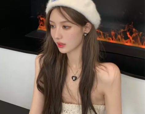 帽子女网红款秋冬韩版甜美兔毛贴布贝雷帽冬季...