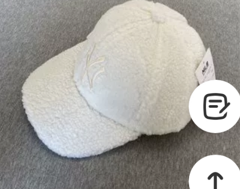 MLB秋冬毛绒棒球帽，秋冬季适用，白色，本...